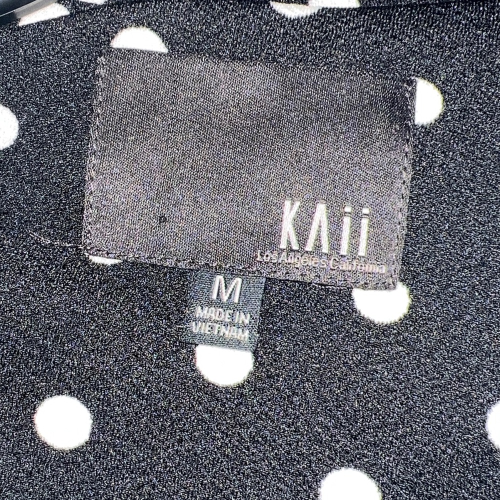 Kaii Black Polka Dot Tailored Design Ruched Sleeve Blazer NWT - Picture 15 of 16